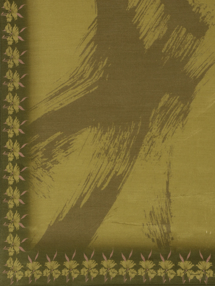 Cream Muslin Floral Printed Three Piece Set