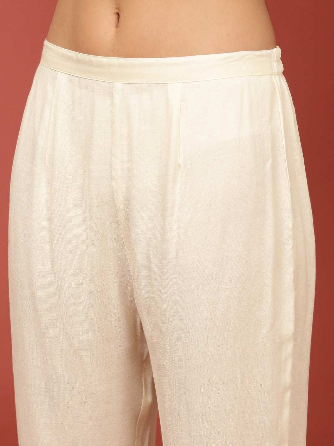 Neerus Beige muslin printed kurta set - detail view 3