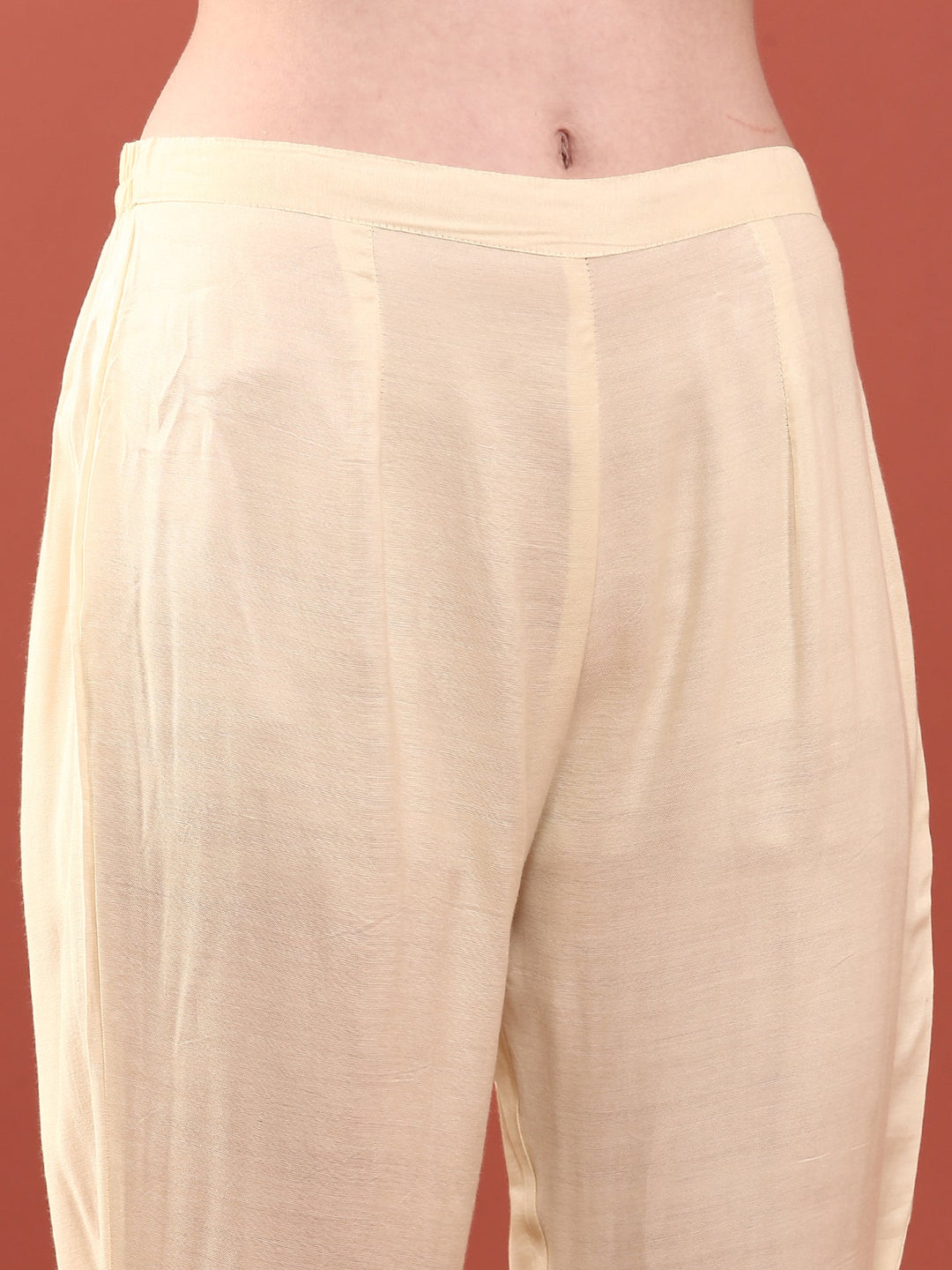 Neerus Beige muslin digital printed suit set - detail view 3