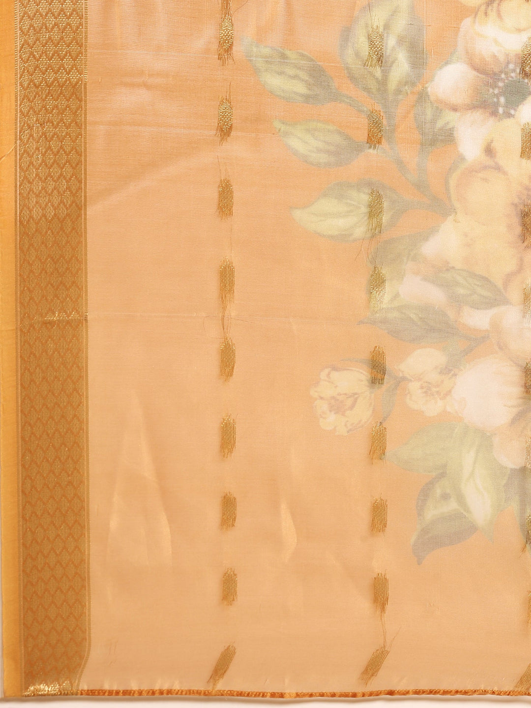 Neerus Orange muslin solid suit set - detail view 4
