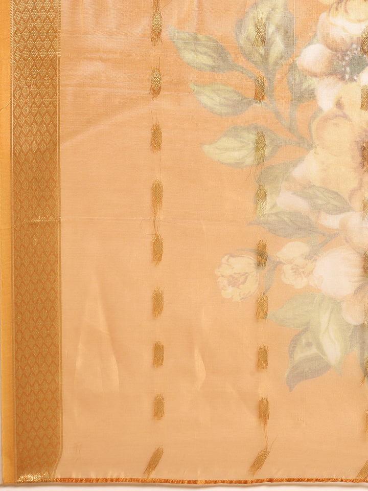 Neerus Orange muslin solid suit set - detail view 4