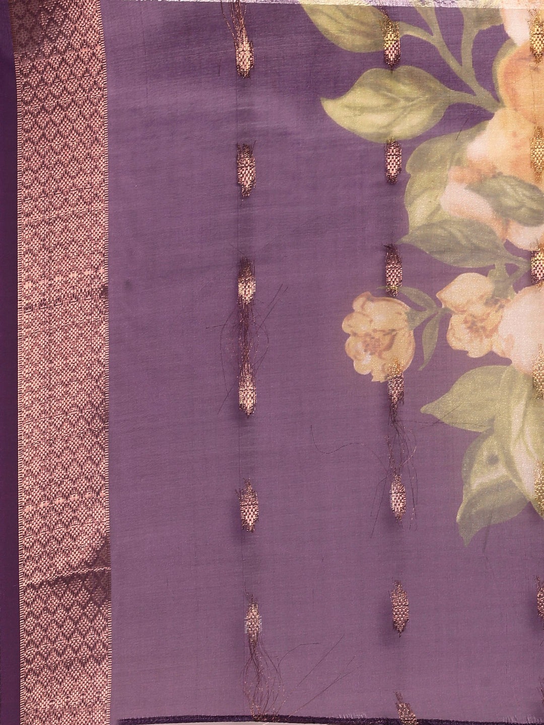 Neerus Purple muslin straight suit set - detail view 4