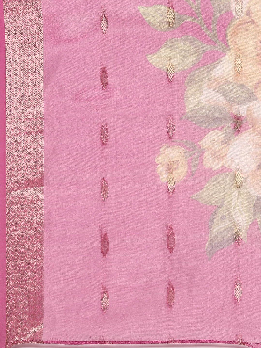 Neerus Pink muslin straight suit set - detail view 4