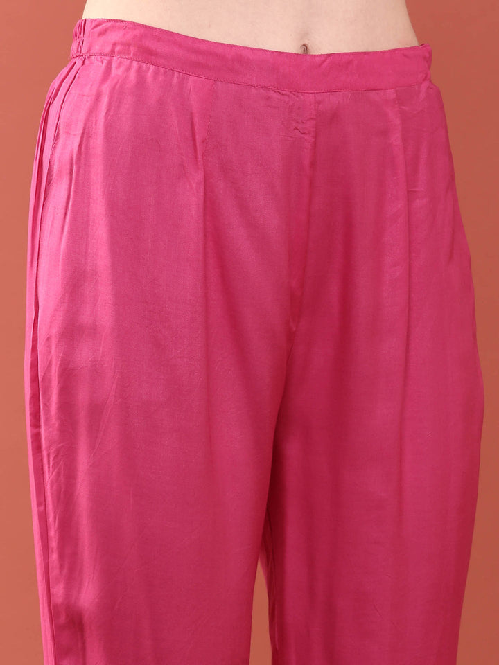 Pink Muslin Three Piece Set