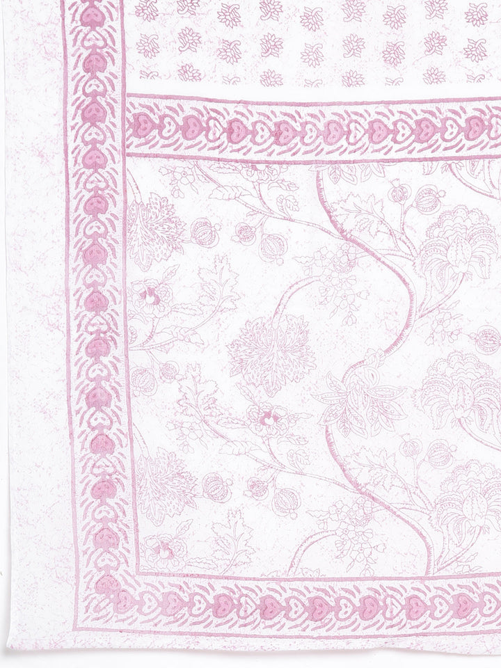 Neerus Lavender Printed Anarkali Kurta and Trousers With Dupatta