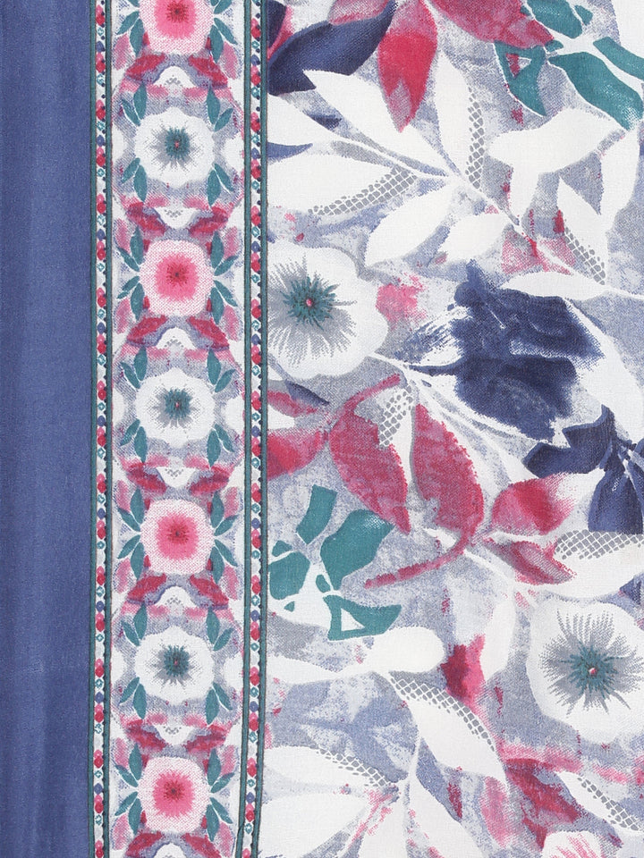 Neerus Multi Printed Straight Kurta and Trousers With Dupatta