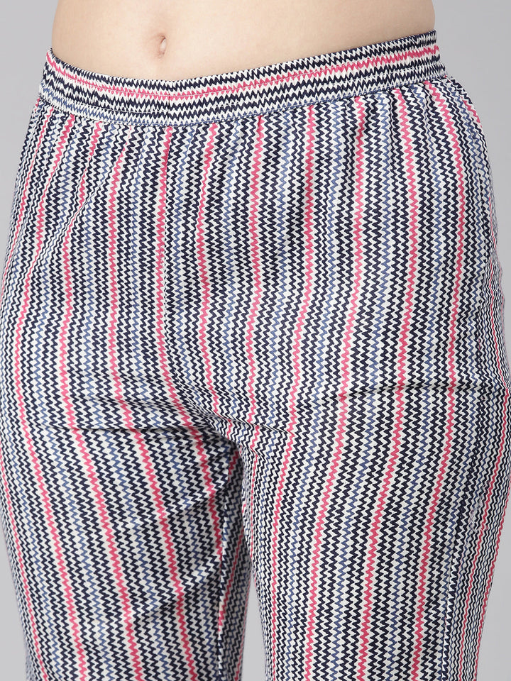 Neerus Multi Printed Straight Kurta and Trousers With Dupatta