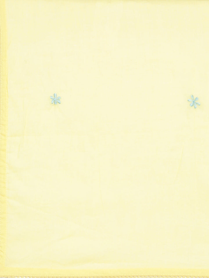 Neerus Yellow cotton solid suit set - detail view 4