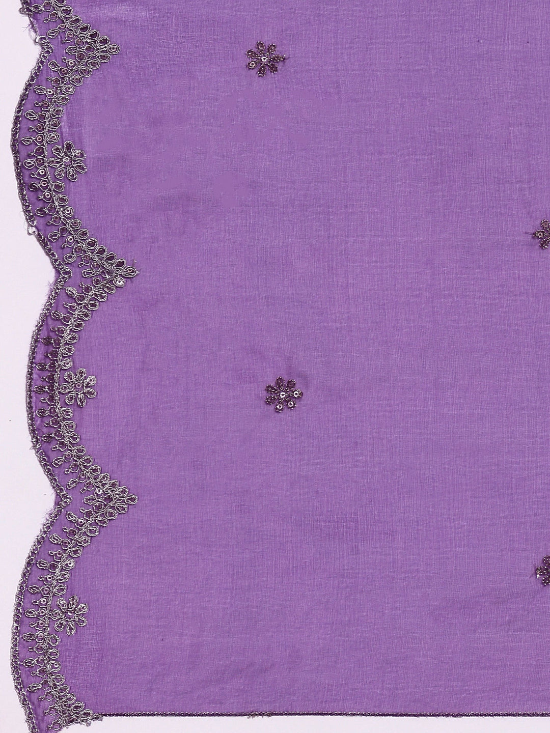Neerus Purple crepe embroidered suit set - detail view 5