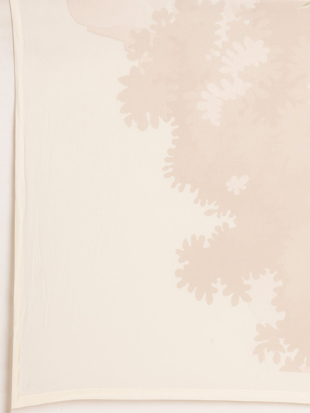 Neerus Beige crepe embroidered suit set - detail view 4