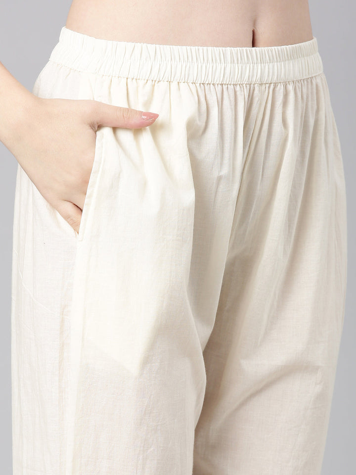 Neerus Yellow Printed Straight Kurta and Trousers With Dupatta