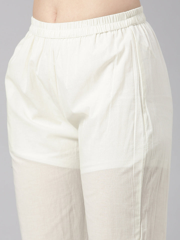 Neerus Grey Printed Straight Kurta and Trousers With Dupatta