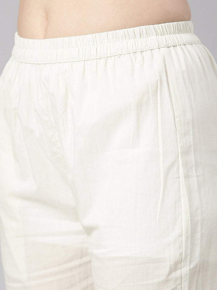 Neerus Lavender Printed Straight Kurta and Trousers With Dupatta