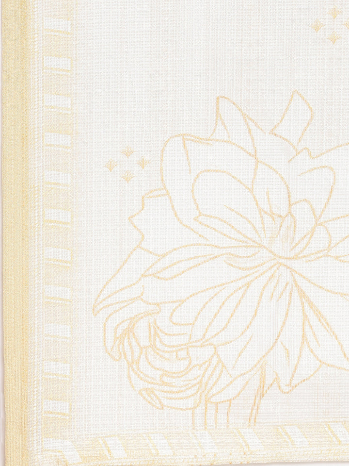 Neerus Yellow Printed Straight Kurta and Trousers With Dupatta