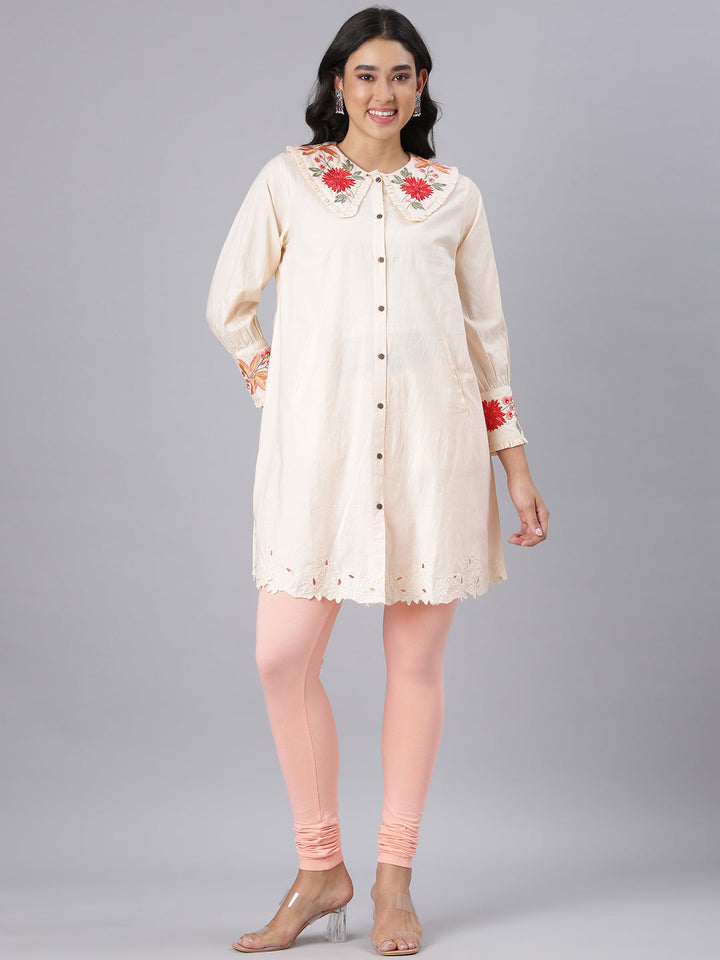 Neerus Pink Casual Solid Straight Kurtis