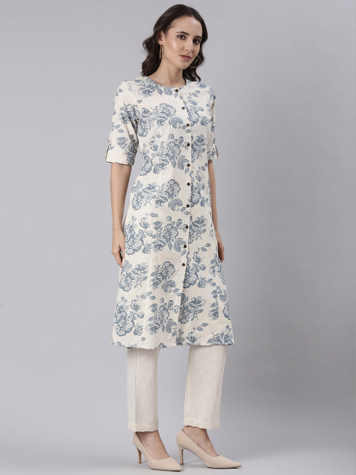 Blue Flex Printed Kurta