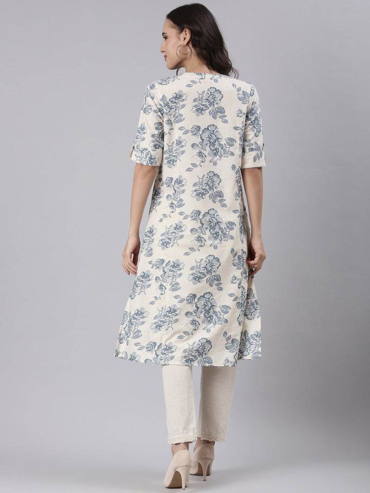 Blue Flex Printed Kurta