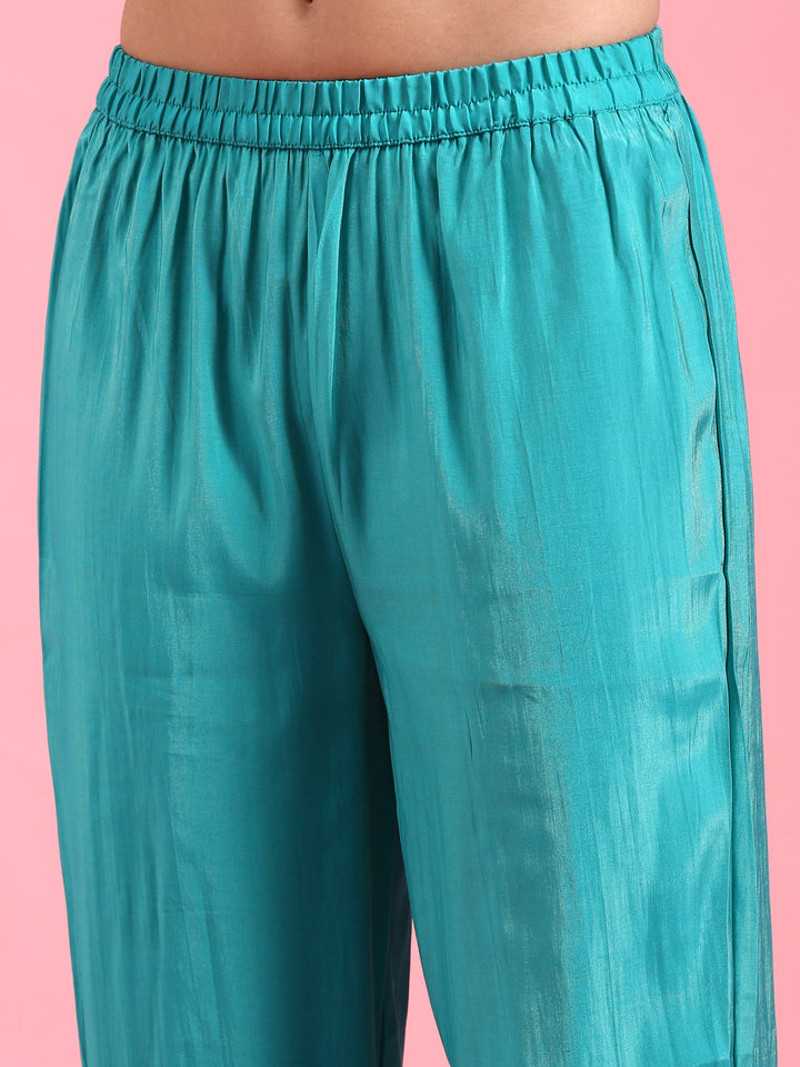 Sea Green Vichithraa Silk Anarkali Three Piece Suit Set