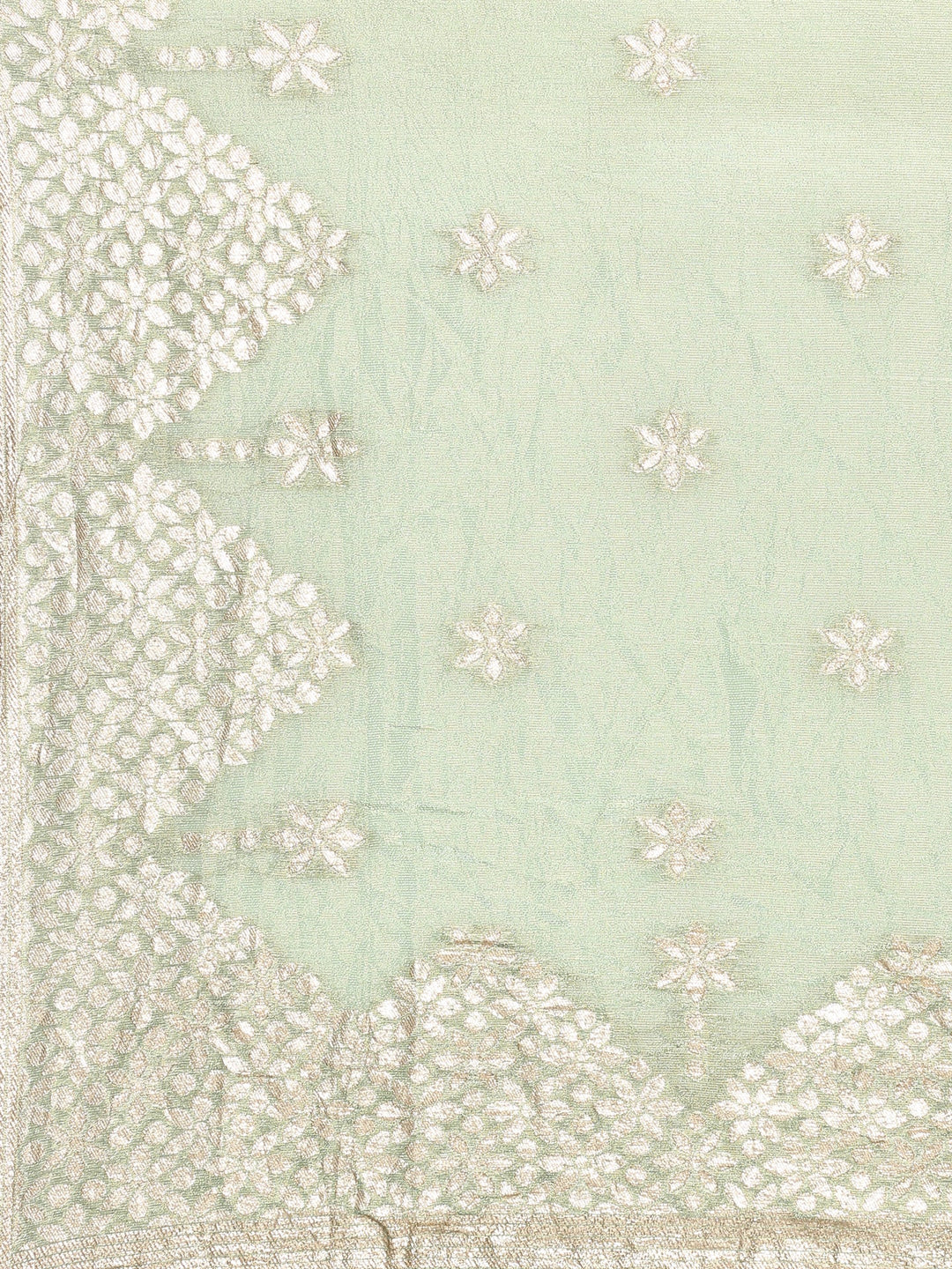Neerus Green tissue hand embroidered suit set - detail view 4