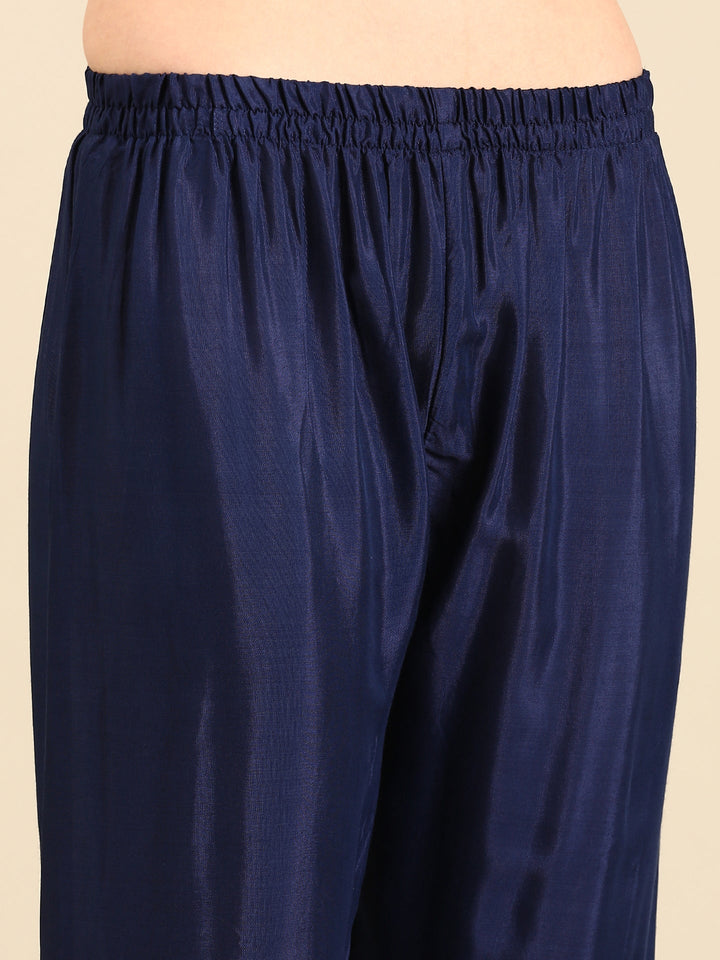 Neerus Blue georgette embroidered suit set - detail view 4