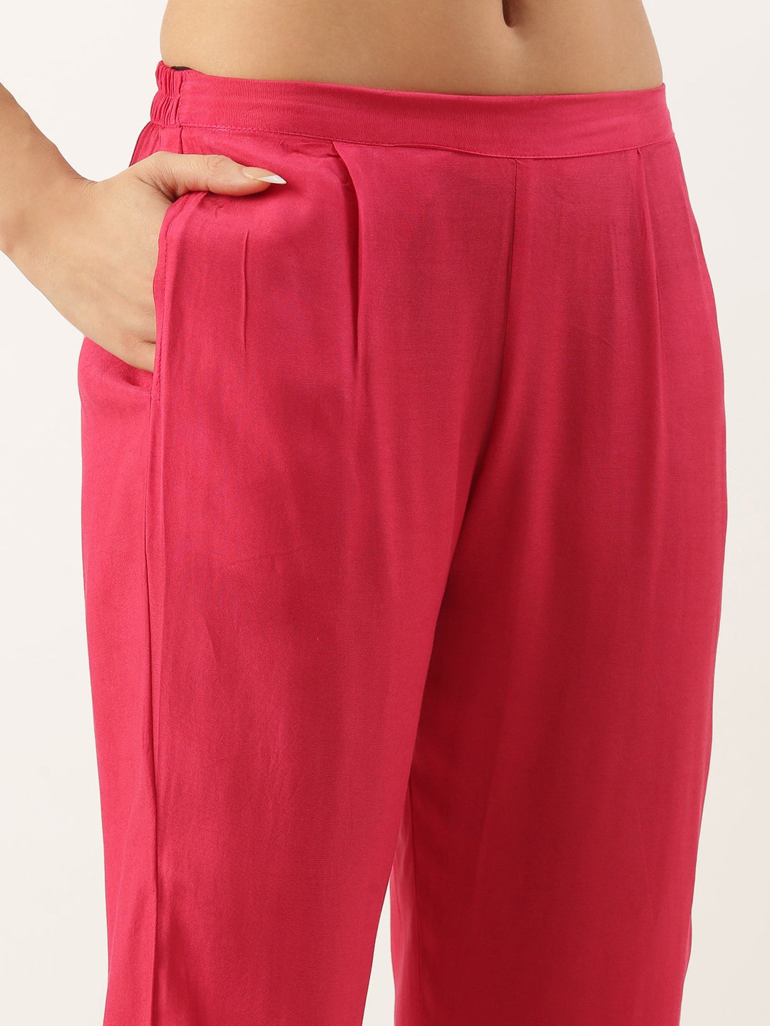 Neerus Pink tissue embroidered suit set - detail view 3