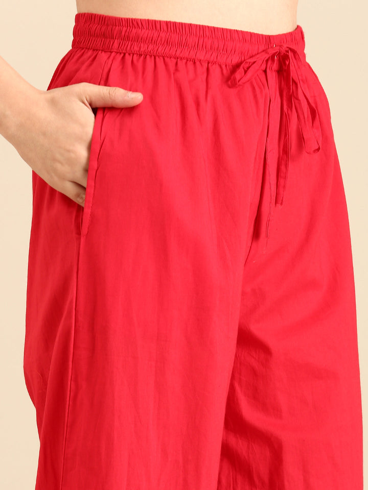 Neerus Pink muslin hand embroidered suit set - detail view 3