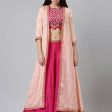 Neerus Rani Color Silk Fabric Fusion Set