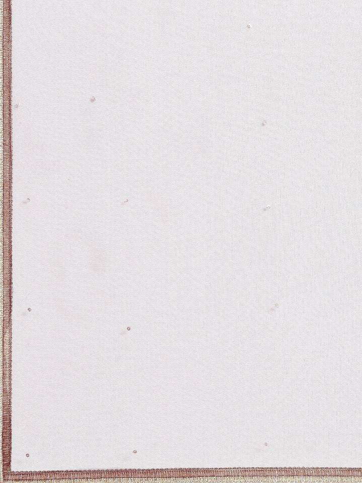 Neerus Brown silk embroidered maxi dress with dupatta - detail view 4