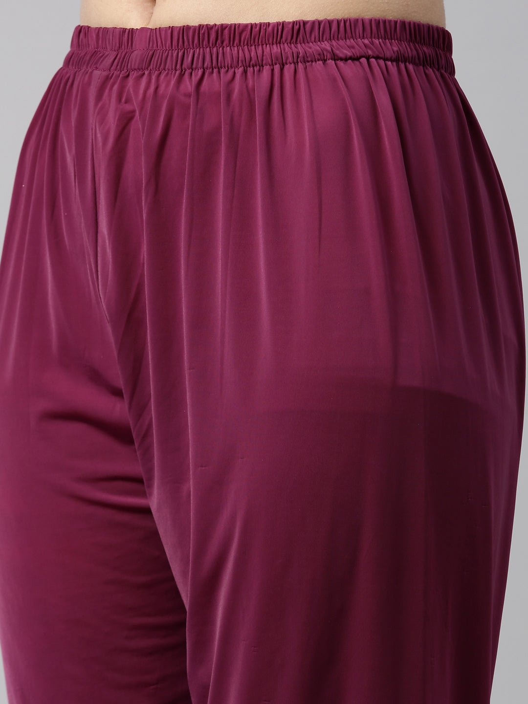 Neerus Purple Chanderi printed kurta set - detail view 3