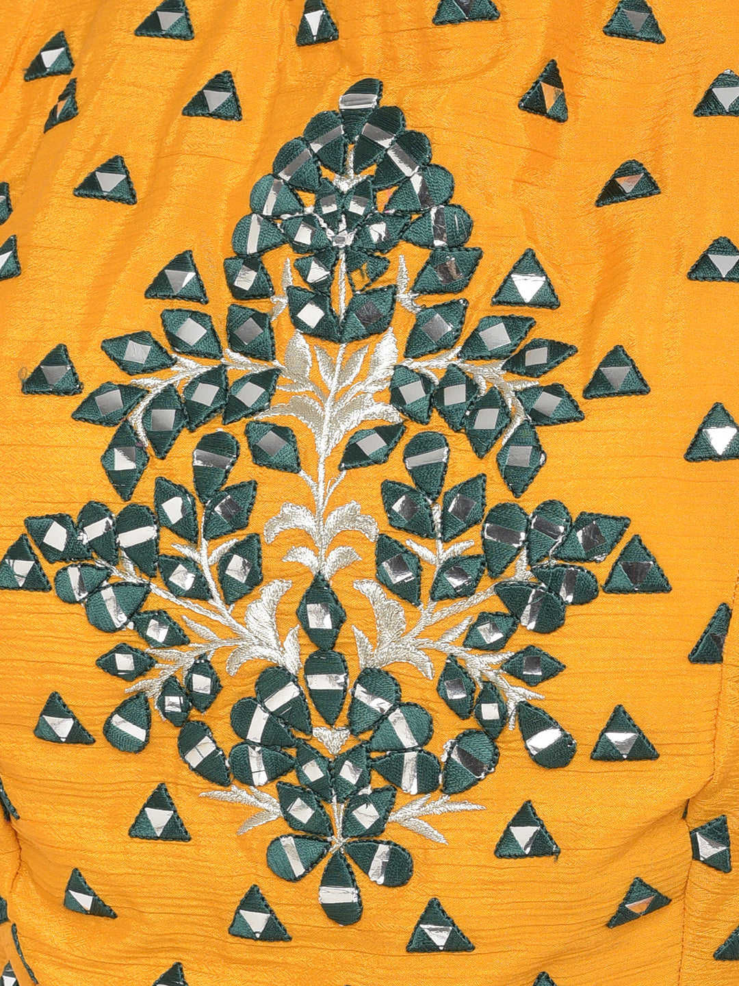 Neerus Yellow crepe embellished lehenga set - detail view 4