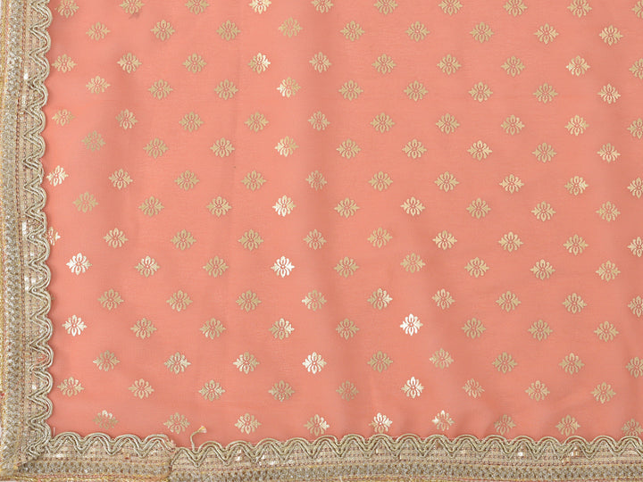 Neerus Orange Georgette Mirror Work Kurta Set - detail view 1