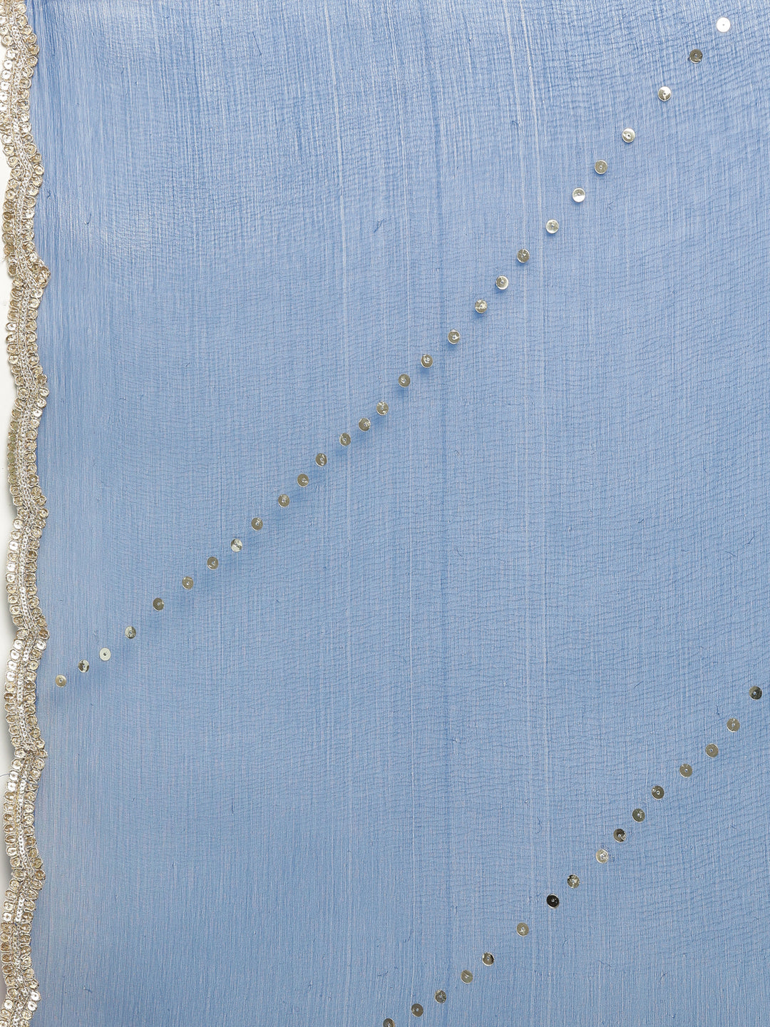 Neerus Beige georgette embroidered kurta set with skirt and dupatta - detail view 3