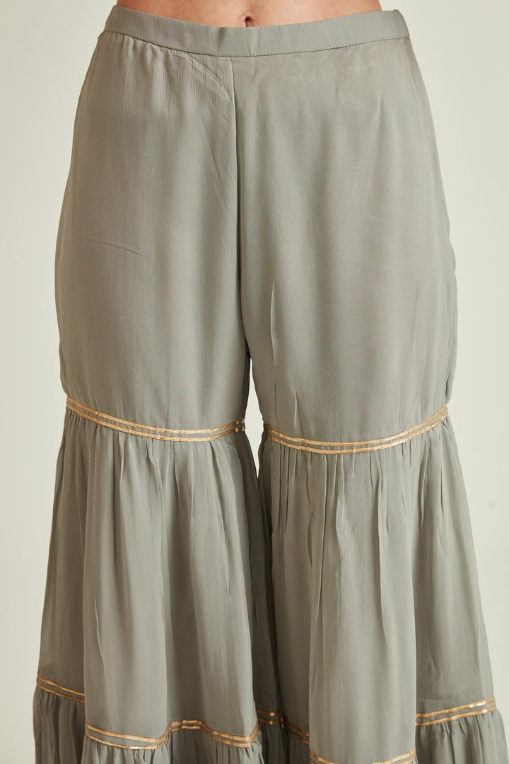 Neerus Pink Georgette Embroidered Kurta Set - detail view 1
