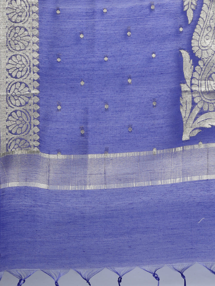 Neerus Pink Chanderi Cotton Embroidered Anarkali Kurta Set - detail view 3