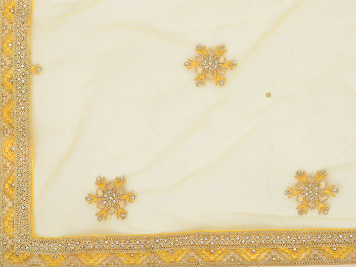 Neerus Yellow net embellished lehenga choli set - detail view 3