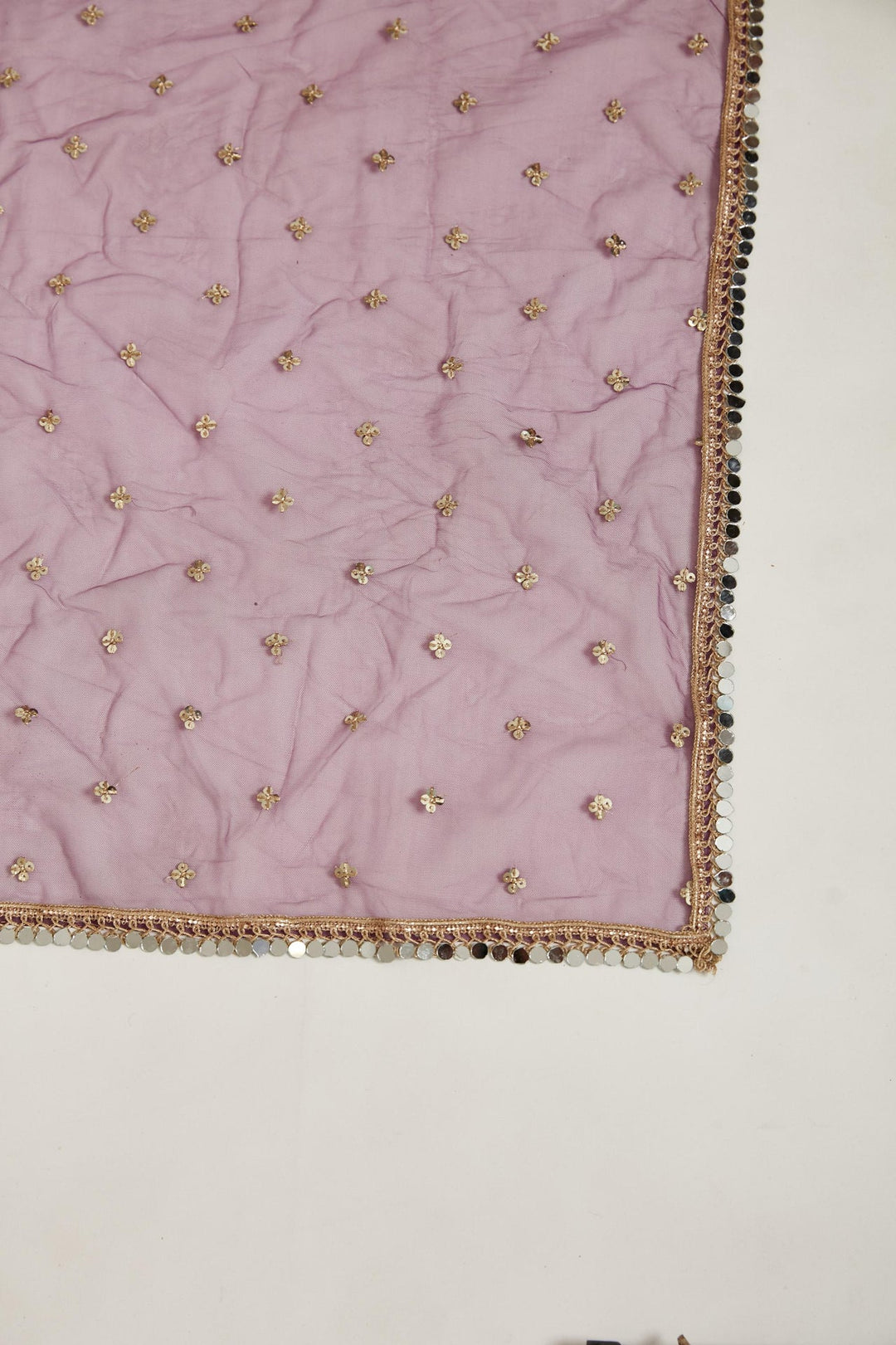 Neerus Purple georgette embroidered lehenga choli set - detail view 3