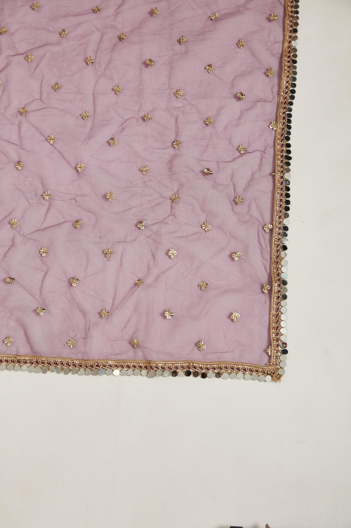 Neerus Purple georgette embroidered lehenga choli set - detail view 3