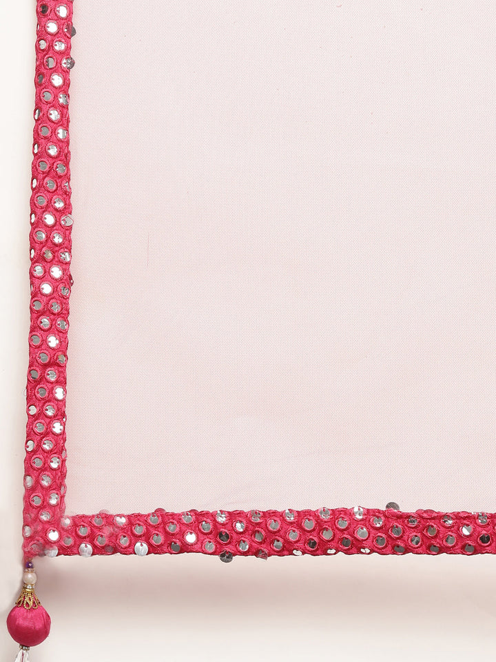 Neerus Pink net embellished lehenga set - detail view 5