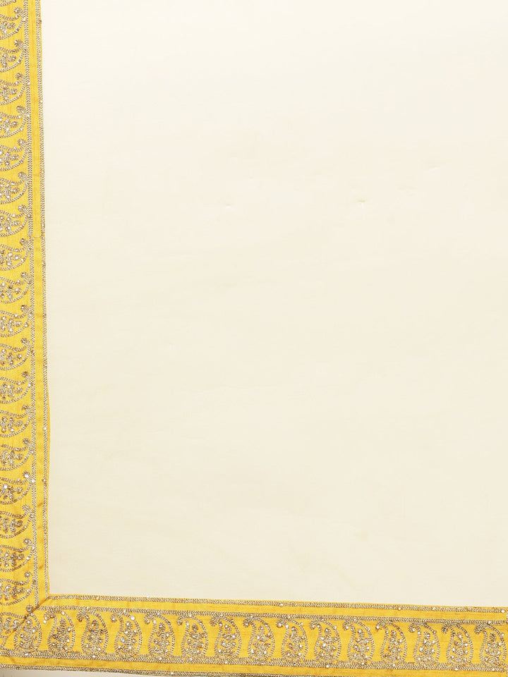 Neerus Yellow silk embellished lehenga set - detail view 1