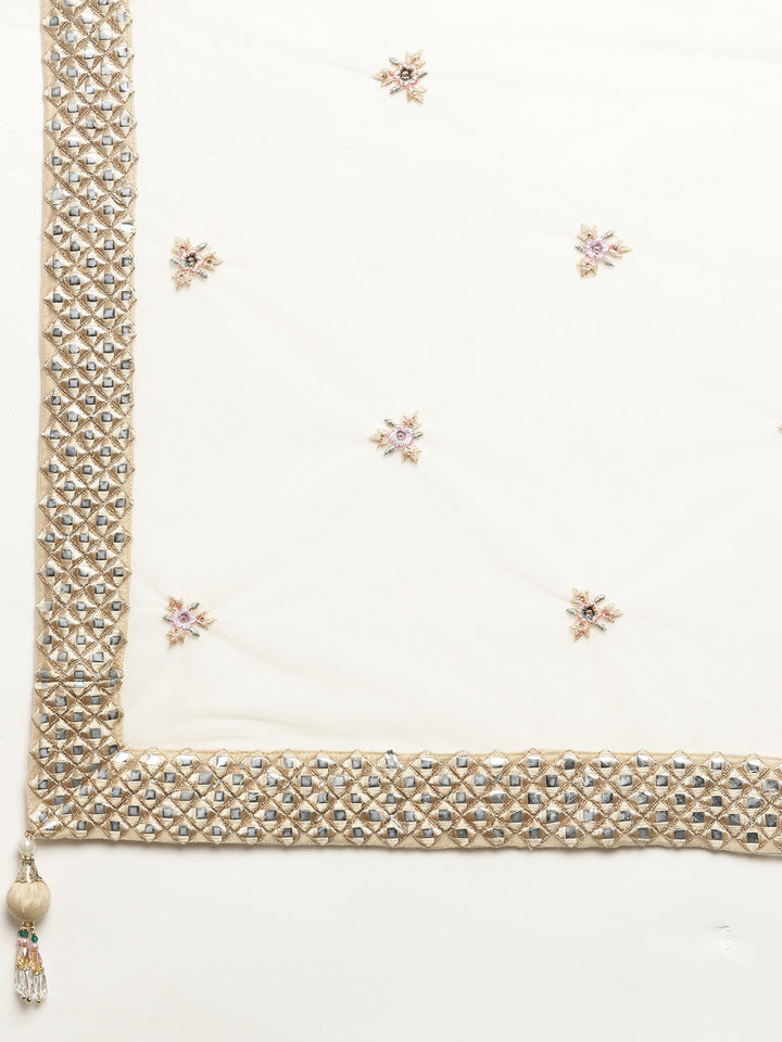 Neerus Gold net embellished lehenga set - back view