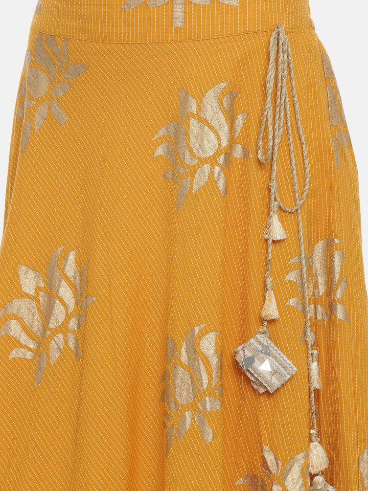 Neerus Beige embellished flared lehenga set - detail view 5