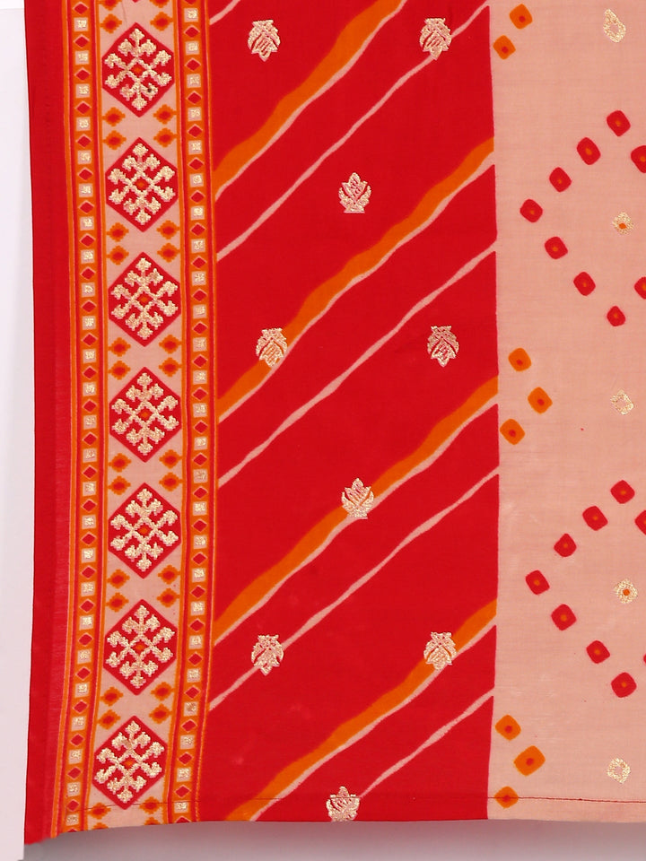 Neerus Red silk suit set - detail view 4
