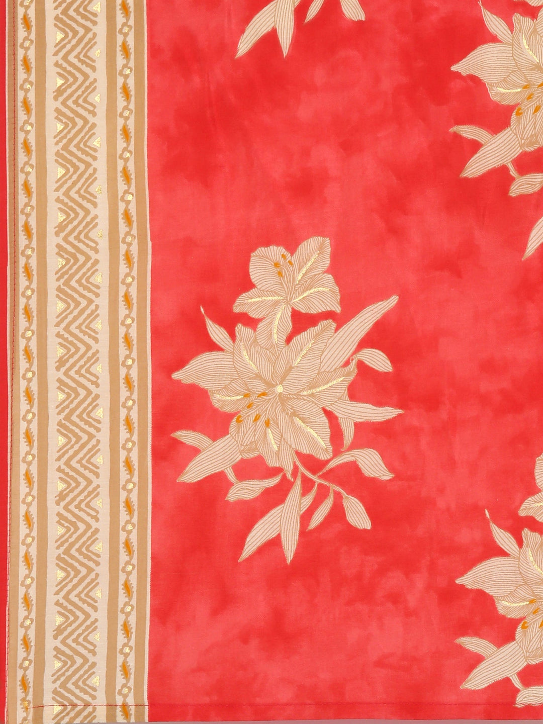 Neerus Yellow silk digital printed suit set - detail view 5