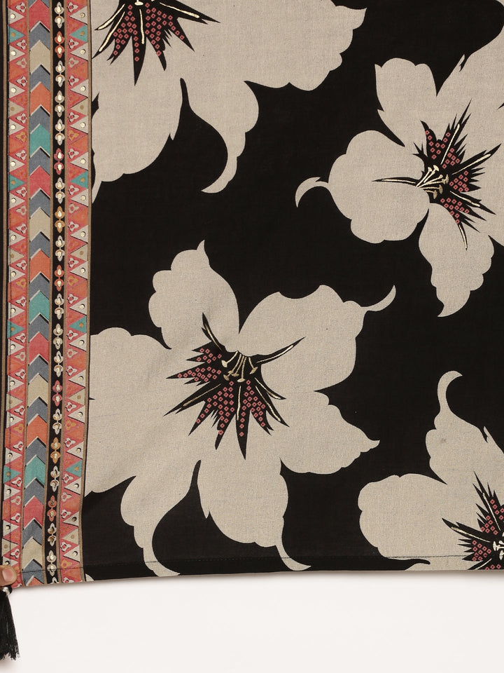 Black Rayon Three Piece Suit Set