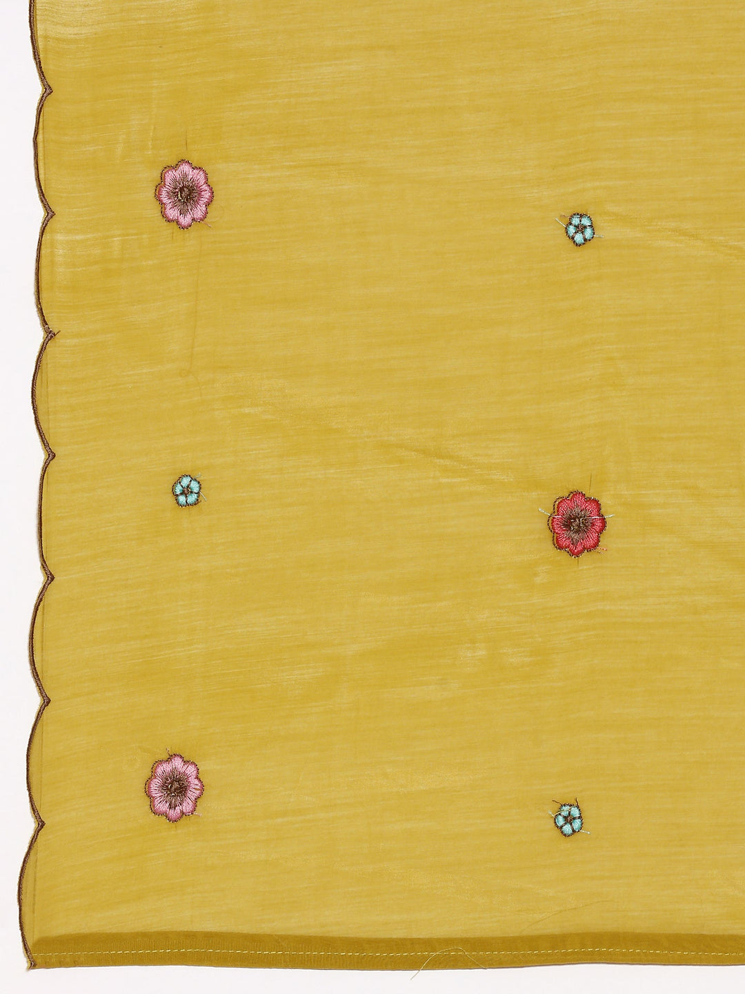 Neerus Green Chanderi embroidered A-line suit set - detail view 4