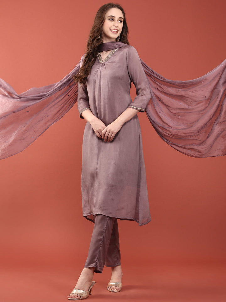 Lilac Chinnon Three Piece Set