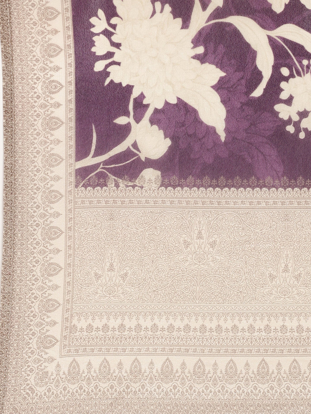 Neerus Purple crepe printed suit set - detail view 4