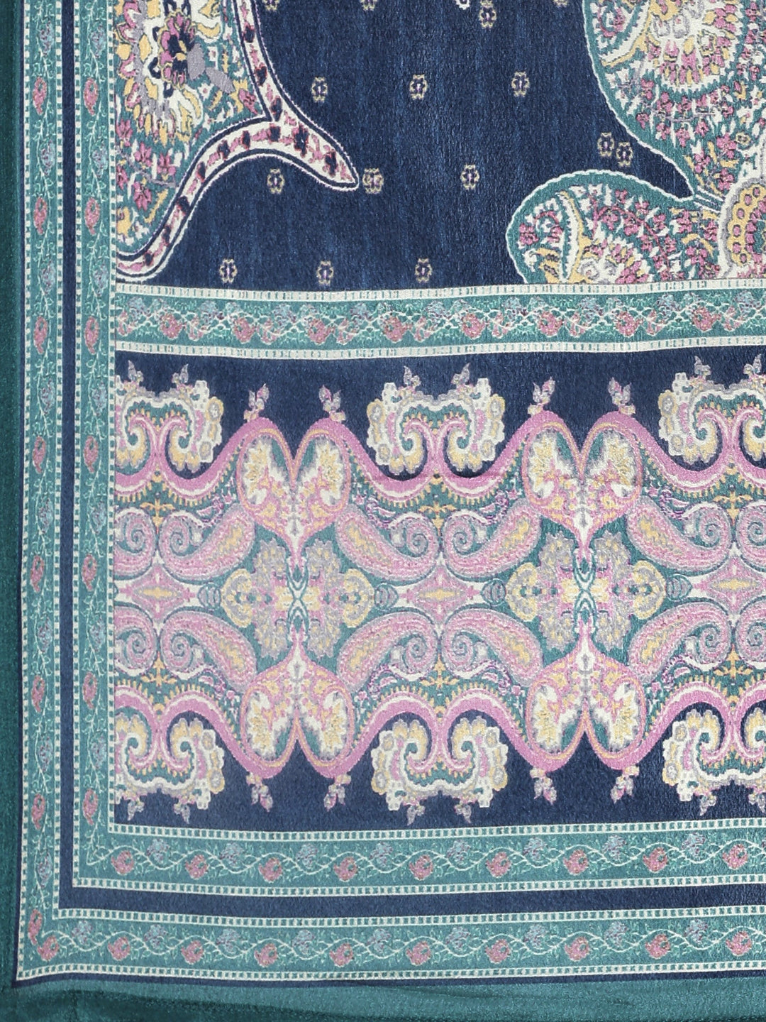 Neerus Green crepe digital printed suit set - detail view 4