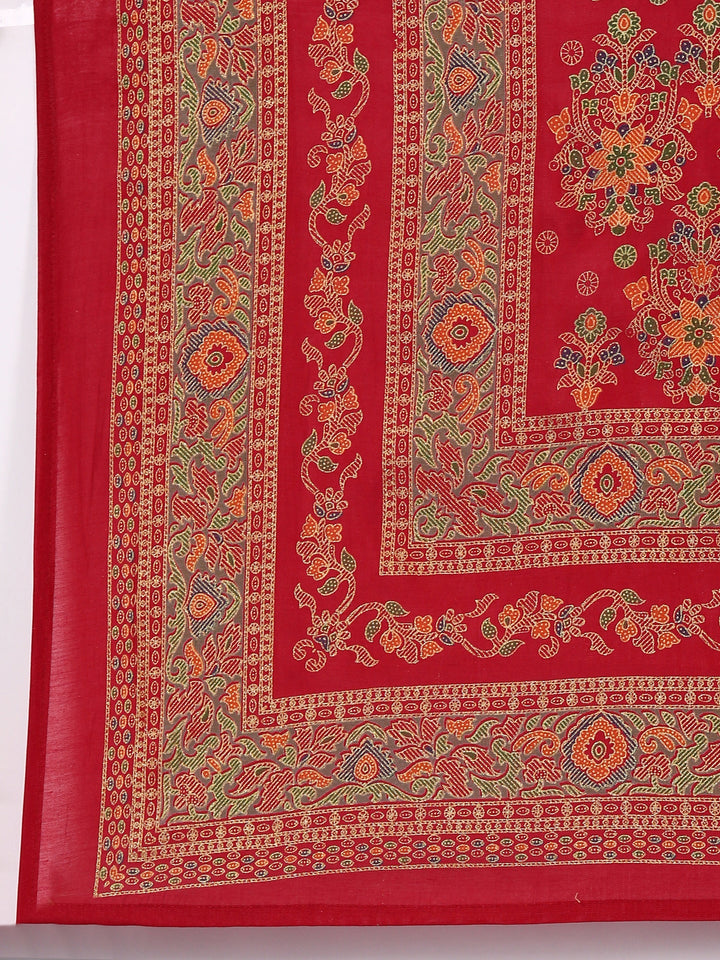 Neerus Maroon Silk Suit Set - detail view 4