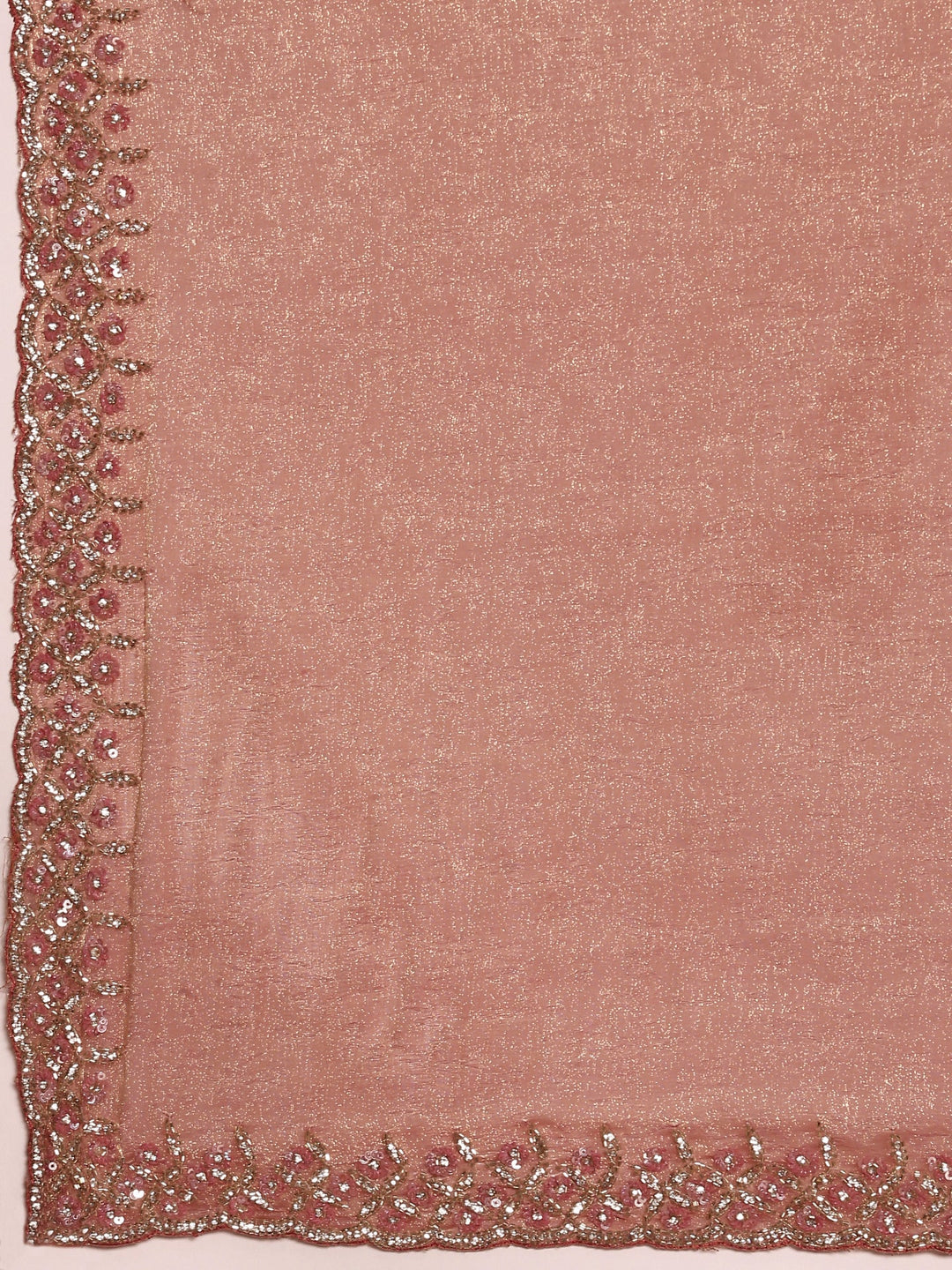 Neerus Pink Jacquard Embroidered Saree with Blouse - detail view 3